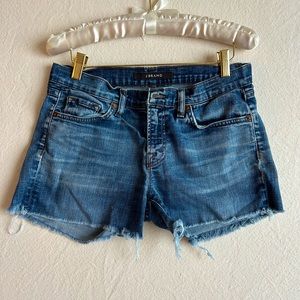 J Brand cut-off denim shorts.